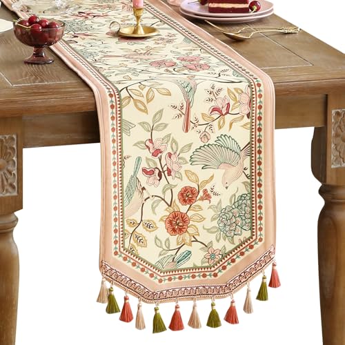 patdrea Velvet French Table Runner Farmhouse for Home Kitchen Dining Decor Parties Family Dinners Wedding 12"*71" - color: Cullom Velvet, size: 12"*71"