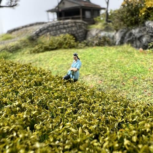 120 Pcs 8-Color Miniature Tea Garden Grass Tufts - Static Artificial Grass Plants for Diorama, Model Railway, Train Scene Decoration, Ages 14+ (0.8cm)(Winter Withered Color) - color: Winter Withered Color