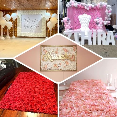 Efavormart 4 Pack Cream 3D Silk Rose and Hydrangea Flower Wall Panels - 11 Sq. Ft. UV Protected Artificial Floral Backdrop Mat for Wedding, Party Photography, Nursery Wall & DIY Decor - color: Ivory