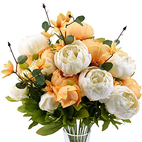FiveSeasonStuff Vintage Artificial Peonies Silk Flowers and Hydrangeas for Wedding Bridal Home Décor – Beautiful Floral Centerpiece Arrangement Decoration with 2 Bouquets (Summer Breeze) - color: Summer Breeze