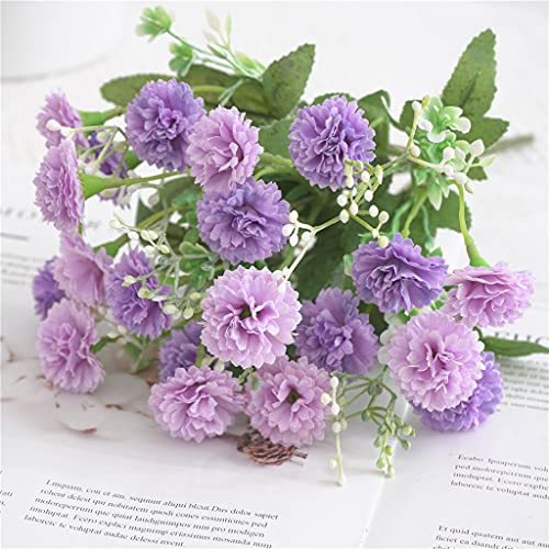 5 Forks 20 Artificial Flower Small Lilac Bouquet Fake Flowers,Purple - color: Purple