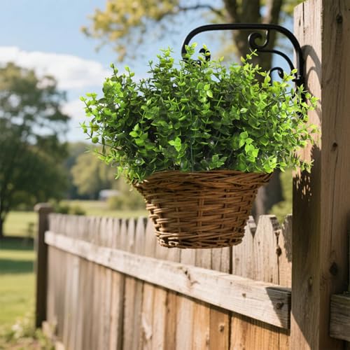 RECUTMS Artificial Boxwood Stems Fake Plant 12 Large Pieces, Faux Farmhouse Greenery Shrubs to Brighten up Your Wedding Home Kitchen Garden Patio Yard Indoor Outdoor Decor(Eucalyptus) - color: Eucalyptus, size: 12 Pcs