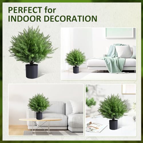 Artificial Topiary Bushes for Outdoors with Spike, Boxwood Ball Fake Shrubs UV Resistant Faux Plants for Indoor Outdoor Fall Thanksgiving Halloween Decor (Heart Crpress Topiary with Pot-2 Pack) - color: Heart Crpress Topiary With Pot