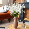 6 Pcs 37.5inch Lily of The Valley, Artificial Faux White Lily of The Valley Flowers Wind Chime Orchid Wedding Bouquet Flower for Home Garden Wedding Party Decor