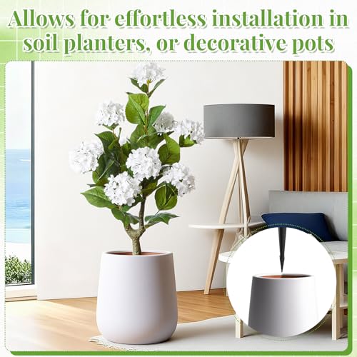 Daifunli 2 Pack 36″ Artificial Hydrangea Trees Real to Touch Faux Hydrangea Bushes Plants with Stakes for Wedding Spring Home Office Living Room Housewarming Gift(White) - color: White