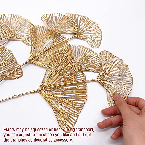 PASYOU Artificial Plants for Christmas Decor, Golden Plastic Grass Fake Shrubs Apricot Leaves Indoor Outdoor Home Garden Party Hotel Verandah Wedding Event Faux DIY Decoration - 26.8 Inch Gold 2 Pack - color: (Tall) Gold Apricot Leaves - 2 Pack