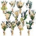 Layhit 12 Pcs Boho Dried Flower Bouquet Mini Wedding Handmade Dry Flowers Decor for Vase Crafts DIY Photo Boutonniere for Men Floral Plant for Bridesmaid Gift Birthday Decor(Fresh) - style: Eucalyptus