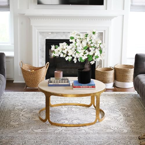Briful Artificial Bougainvillea Flower Plant 20.8" Bougainvillea Bonsai Tree with Black Pot Silk Bougainvillea Floral Centerpiece for Home Office Room Table Shelf Mantle Decor(White) - color: White