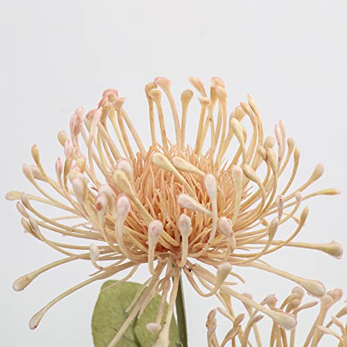 Hollyone 33" Pink Artificial Mums Flowers Sping Summer Chrysanthemum Flowers 2Pcs Fake Spider Mum Flower Arrangement Faux Pincushion Flower with 3 Heads Long Stem Bouquet Home Decor - color: Pink