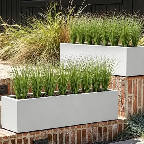 FOIMAS 12pcs Artificial Grass Plants,15.74" Faux Shrubs Wheat Grass Greenery Stems Fake Plants for Indoor Outdoor Home Decoration - size: 15.74