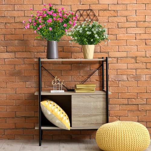 10PCS Artificial Eucalyptus Plants,Fake Boxwood Shrubs UV Resistant No Fade Faux Plastic Greenery for Wedding Bridal Bouquet Indoor Outdoor Home Garden Kitchen Office Table Vase(Pink) - color: Pink