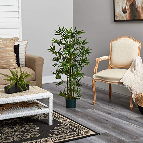 Nearly Natural 4ft Artificial Bamboo Plant Faux Greenery for Indoor Home Office Decor