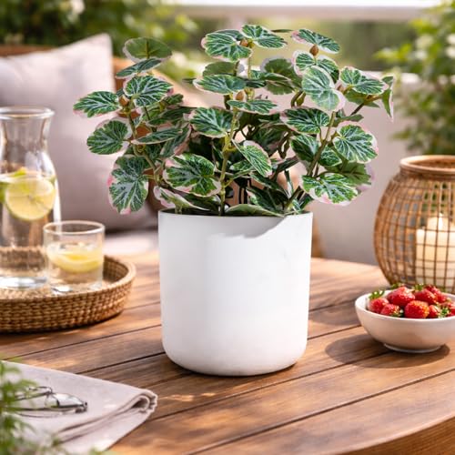 Small Artificial Plants Desk Potted Plants with Minimalist White Pot Realistic Silk Greenery Indoor Decor for Shelf Home Bathroom Farmhouse Room Coffee Table (Green-Type 3) - color: Green-type 3