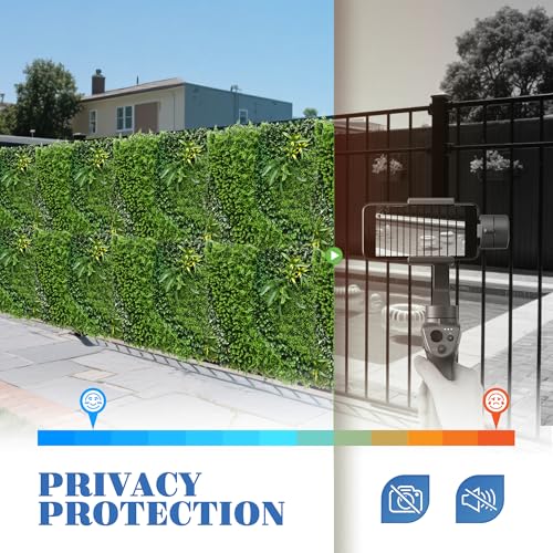 ECOOPTS 40"x40" Faux Ivy Privacy Fence Screen Artificial Boxwood Panels Topiary Hedge Plants for Indoor Outdoor Decoration, #3 Mixed Leave, 1 Pack - color: 40"x40" #3 Mixed Leave, size: 40"x40"