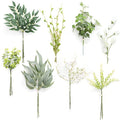 Serra Flora Artificial Greenery Spray Box Set(Pack of 50pcs) with 8 Kinds of DIY Wedding Bouquet Filler Table Centerpieces and Floral Arrangement (Spring Green) - color: Spring Green