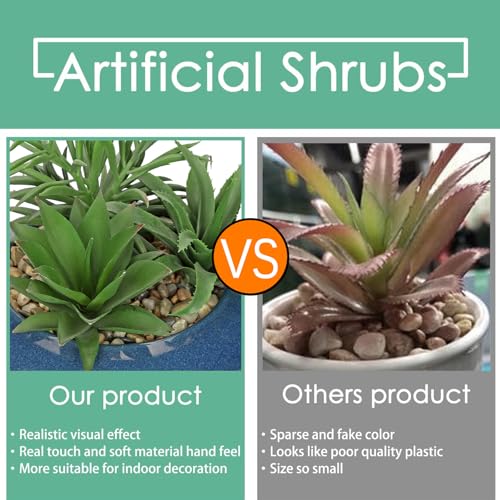 Hollyone Large Artificial Succulents Plants with Blue Vase Faux Succulents Fake Succulent Potted Plant in Ceramic Pot for Home Decor Office Desk Bathroom Living Room Indoor & Outdoor Decorations - color: 1pack - Blue Ceramic
