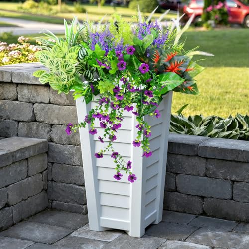 Artificial Plants Outdoor UV Resistant, 14 Bundles Faux Greenery for Outdoors, Fake Plants for Outdoor Planters, Planter Fillers for Front Porch, Window Boxes, Patio & Garden Decor - color: Green 801
