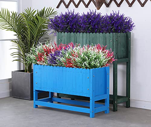 RECUTMS Artificial Fake Outdoor Plants Flowers for Spring Decoration, 36 Bundles Faux Plastic Plants Outdoor Flowers UV Resistant Realistic for Home Outside Planter Window Porch Patio Garden(Purple) - color: Purple, size: 36 Bundles