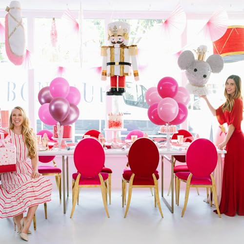 TONIFUL 4 Set Metallic Pink Balloon Stand Centerpiece Table Decorations for Baby Shower Wedding Engagement Bridal Shower Princess Party Decoration Sweet 16th Hot Girl Birthday Party Decorations - color: Metallic Pink