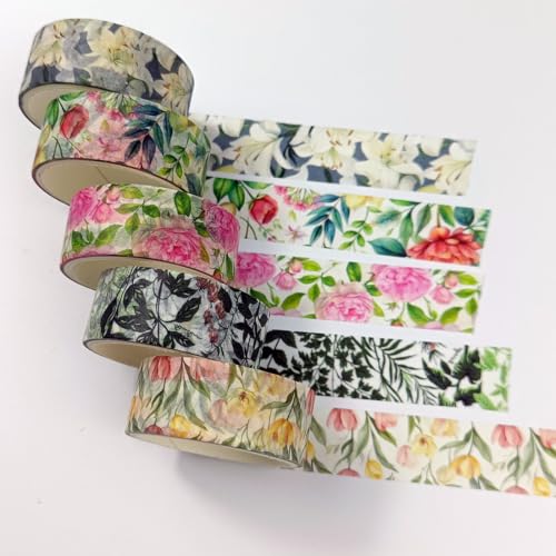 20 Rolls Washi Tape Set,Floral Washi Tape for Journaling, Assorted Sizes (Floral A) - color: Floral A
