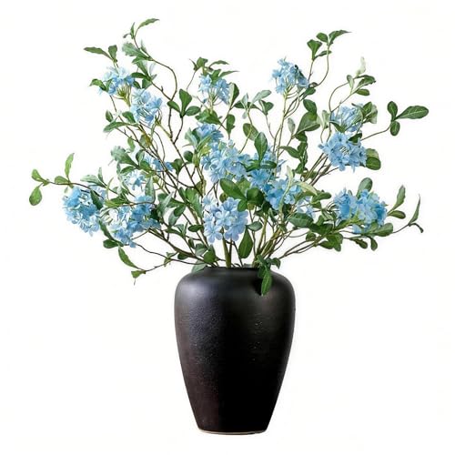 5PCS Faux Flowers for Vase Spring Stems Indoor Decoration – 26.8", Artificial Flower Branches for Vase,Bulk Silk Fake Flowers Stems for Home Kitchen Dining Table Centerpieces (Blue) - color: Blue