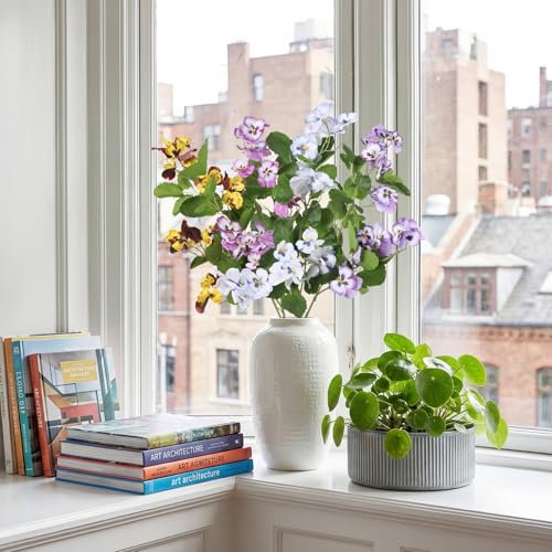 Artificial Fake Pansy Flowers for Outdoor 4PCS Faux Silk Pansies Flowers for Tall Vase 35.43" Long Stems Spring Flowers Pansies for Wedding Home Party Table Centerpiece Decor(Mixed Color) - color: Mixed Corlor