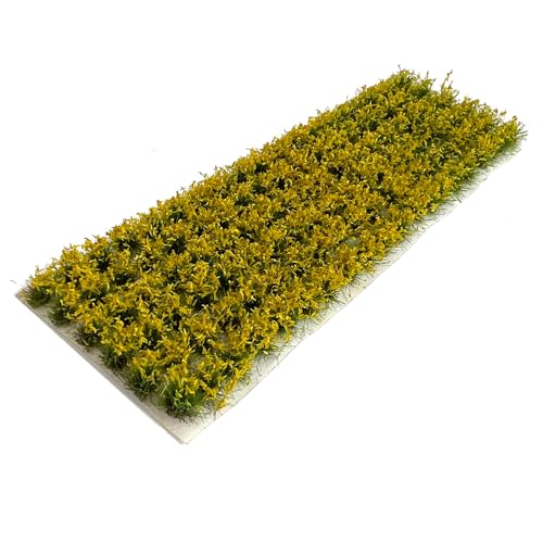 120 Pcs 8-Color Miniature Tea Garden Grass Tufts - Static Artificial Grass Plants for Diorama, Model Railway, Train Scene Decoration,Ages 14+ (0.8cm) (Autumn Yellow) - color: Autumn Yellow