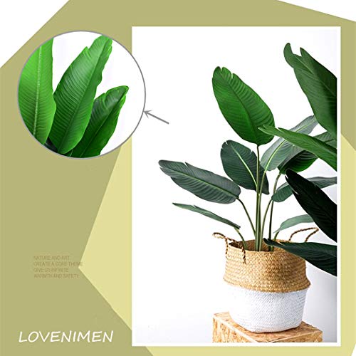 Artificial Plants Tropical Leaves, Fake Greenery Banana Tree Faux Palm Plant Large Leaf Indoor Outdoor Home Garden Office Verandah Wedding Floral Arrangement Decor Party Decoration - 1 Pack - color: Banana Tree/ 1 Pcs