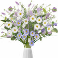Yen Jean 8 Bundles Spring Artificial Fake Flowers Decor - Faux Silk Wildflower Bouquet Decorations for Home Vase Table Centerpieces