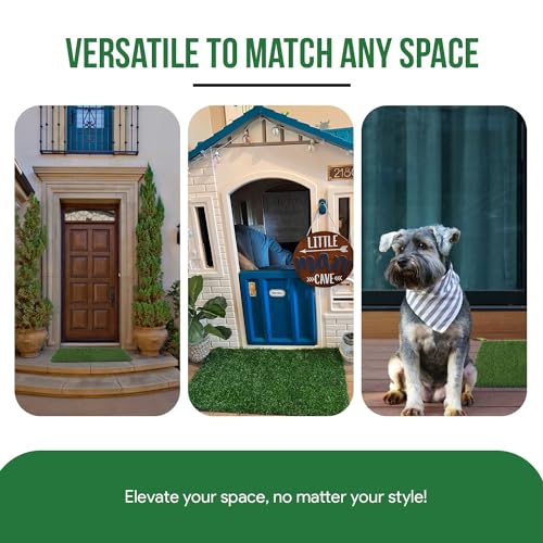 MAYSHINE Fake Grass for Dogs, Artificial Turf Grass Indoor Outdoor, Mat for Dogs Soft Blades, Cesped Artificial for Patios, Dog Astro Turf for Balcony, Quick Clean, Easy Rinse Patio Rug, 29.5"x17" - size: 29.5" x 17", style: Without Drainage Holes