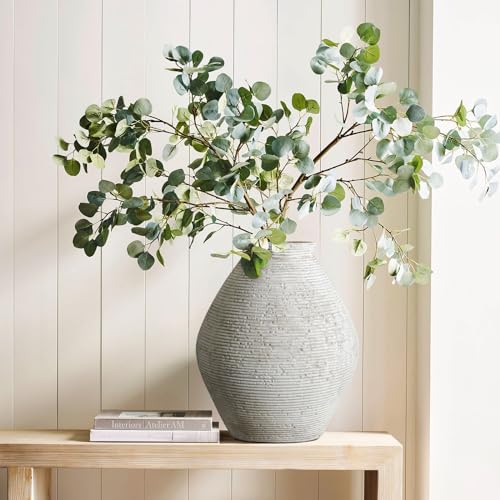 Rustic Ceramic Flower Vase Distressed Farmhouse Pottery Clay Large Terracotta Floor Vases for Decorative Table Centerpiece Modern Home Decor Aesthetic Living Room Bedroom Wedding Housewarming Gift - size: 11.39In