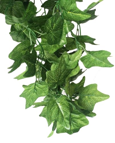 40 Ft Artificial Ivy Silk Vines Fake Hanging Plants High Simulation Garlands Greenery Chain for Home Wedding Wall Party Decoration, Pack of 5 - size: Leaves Dia:2.76"