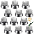 Geiserailie 12 Pcs 23mm/0. 92 Inch Stainless Flower Frog Mini Round Metal Floral Frog Japanese Ikebana Fixed Pin Holder Tool Arrangement Floral Fixation for DIY Flower Craft Arrangements(Silver) - color: Silver