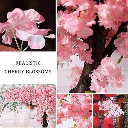 Japanese Artificial Cherry Tree Artificial Cherry Blossom Trees Fake Cherry Blossom Tree Indoor Outdoor Home Office Party Wedding,6.5x6.5ft - size: 6.5x6.5ft