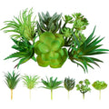 6Pcs Green Succulent Plants Mini Green Succulent Plants Faux Artificial Succulents Plant for DIY Crafting Home Floral Wall Office Decoration (excluding pots)