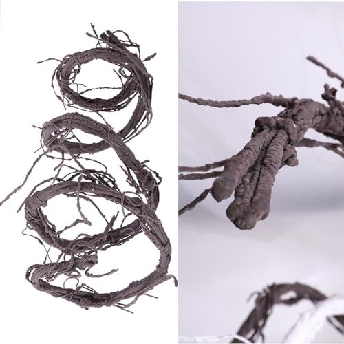 300cm/118inch Flexible Brown Big Artificial Tree Branches Fake Tree Trunk Leaf Garland Rattan Wreath Cherry Blossom Grape Cane Vines for Wall Hanging Front Door Reptile Habitat Decoration - color: Brown, size: Big