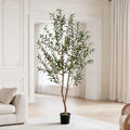Artificial Olive Tree 6FT Tall Faux Olive Tree Artificial Indoor with Natural Wood Trunk and Lifelike Fruits Realistic Black Potted Interior for Home Office Living Room Decor
