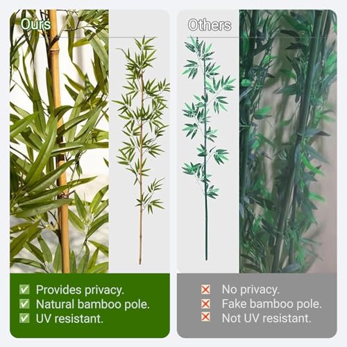 SEIFE Artificial Bamboo Stalks Tree - Faux Bamboo Plants Outdoor for Privacy Fence, Waterproof for Garden Yard & Large Greenery Wall Decor(100bamboos,1.5m/4.9ft) - color: 100bamboos, size: 1.5m/4.9ft