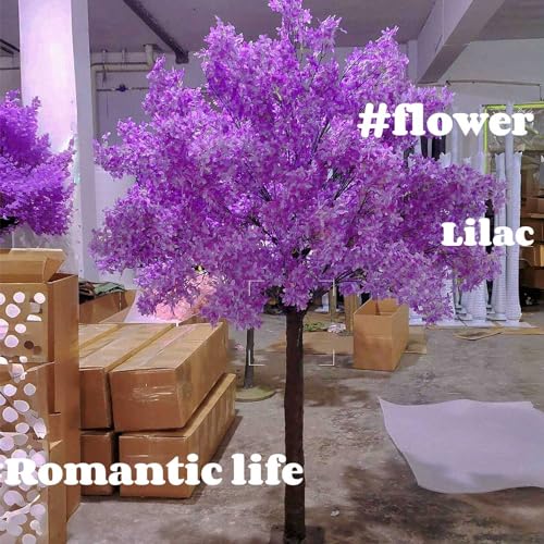 Artificial Cherry BlossomTrees Artificial Lilac Handmade Dark Purple Tree Indoor Outdoor Home Office Party Wedding (5.2FT Tall/1.6M)