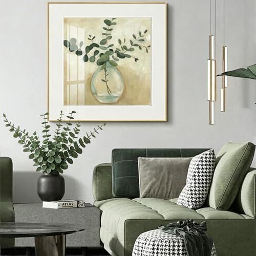 40pcs Eucalyptus Stems Artificial Eucalyptus Leaves Stems,Fake Eucalyptus Plants Real Touch Faux Flower for Home Office Flowers Bouquet Centerpiece Wedding Decoration Spring Farmhouse Home Decoration