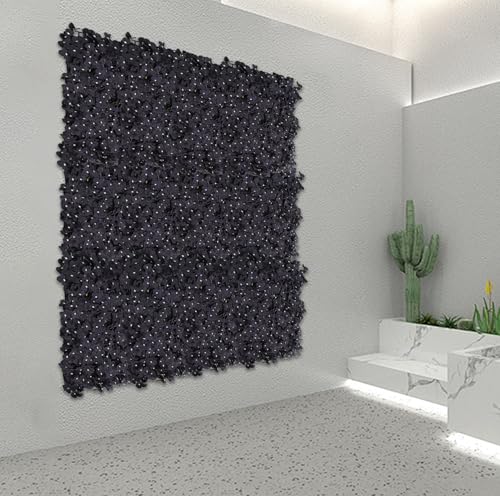 DNYSYSJ Black Flower Wall Panel,12pcs 23.62" X 15.75" Hydrangea Artificial Hydrangeas Flowers Panel Black Flower Backdrop for Halloween Thanksgiving Photography Home Wedding Party Wall Decor - color: Black Hydrangeas, size: 12 pieces
