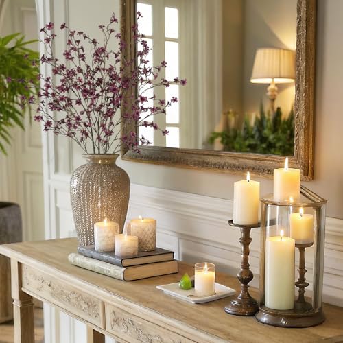 3 Pcs Cherry Blossom Branches Artificial Flowers for Spring Summer Indoor Decoration Faux Cherry Blossom Long Stems Fuchsia Silk Fake Flowers for Tall Vase Arrangements Home Wedding Table Decor - color: Fuchsia