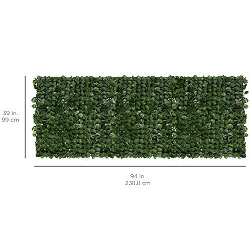 Best Choice Products Outdoor Garden 94x39-inch Artificial Faux Ivy Hedge Leaf and Vine Privacy Fence Wall Screen - Green - size: 94x39in