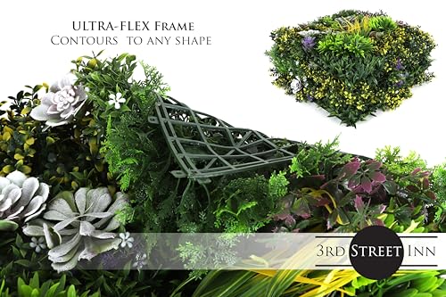 3rd Street Inn Artificial Greenery Wall Panels for Privacy - 4-Pack - color: Coastal Haven Succulent Mix