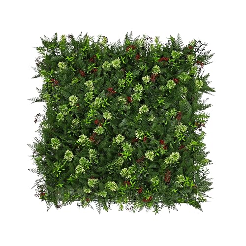 ECOOPTS 20"x20" Faux Ivy Privacy Fence Screen Artificial Boxwood Panels Topiary Hedge Plants for Indoor Outdoor Decoration, #16 Mixed Leaves, 6 Packs - color: #16 Mixed Leaves, size: 20"x20"