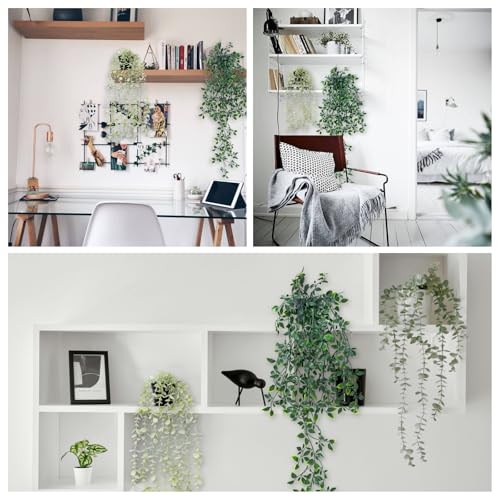 Freyalife Fake Plants Artificial Mandala Vine Faux Hanging Potted Plants for Farmhouse Modern Boho Room Living Office Coffee Bathroom Desk Wall Book Shelf Indoor Aesthetic Home Decor (1Pack) - color: Mandala