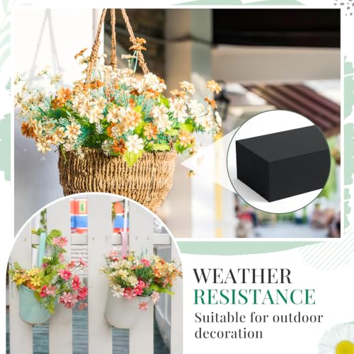Lallisa 4 Pcs Black Reusable Floral Foam Blocks Water Weather Resistant Dry Floral Foam for Artificial Flower Arrangements Outdoor Hanging Florist Plant Bases for DIY Wedding (8.9 × 4.1 × 2.7) - color: Black, size: 8.9 × 4.1 × 2.7