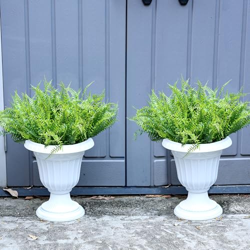 Set of 2 Large Potted Plants Artificial Ferns for Outdoor - Already Assembly Faux Ferns in Pots UV Resistant Realistic Fake Greenery Potted for Outdoor Home Office Patios Porches Yards Decor - color: Fern