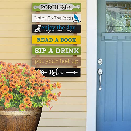 Grunyia 10 Bundles Artificial Flowers Outdoor UV Resistant Fake Flowers No Fade Faux Plants Garden Porch Window Box Decorating (Orange) - color: Orange