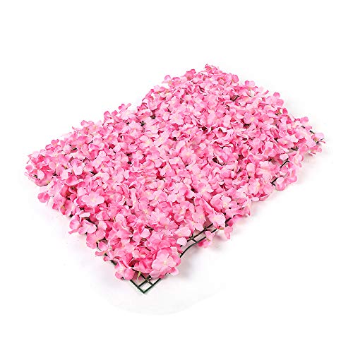 10Pcs 16"x 24" Artificial Flower Wall Panels,Flower Wall Mat Silk Flower Panels for Outdoor Garden Backyard Fence Fence Privacy Screen and Indoor Wall Decor (10Pcs Pink) - color: 10Pcs Pink